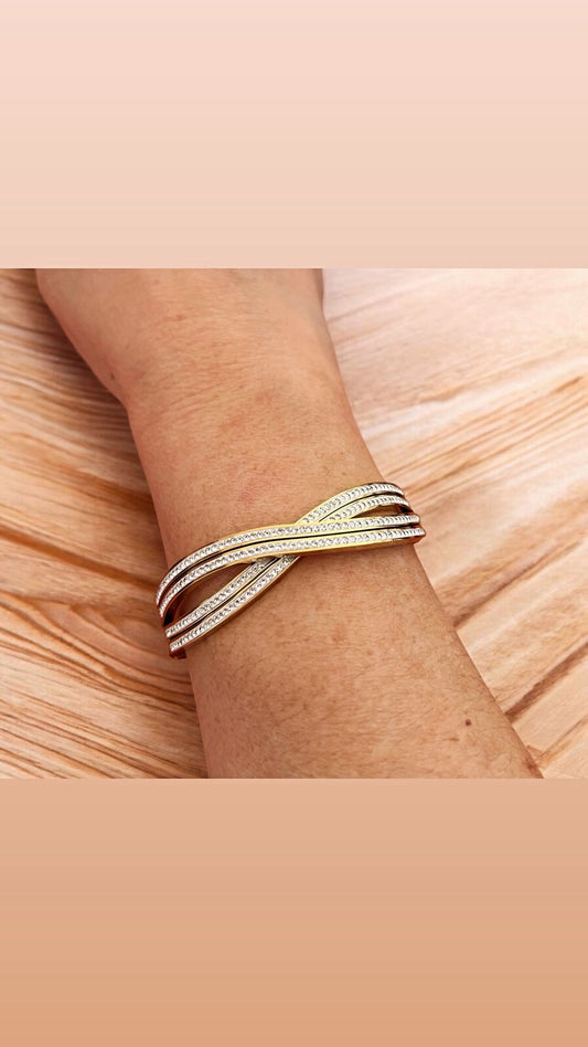 Pulsera rígida brillantes